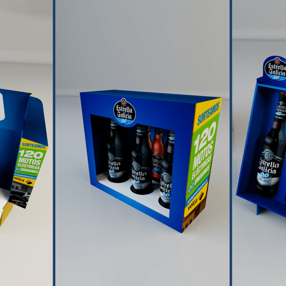 RENDER CAJAS EXPOSITORAS ESTRELLA GALICIA - HIJOS DE RIVERA